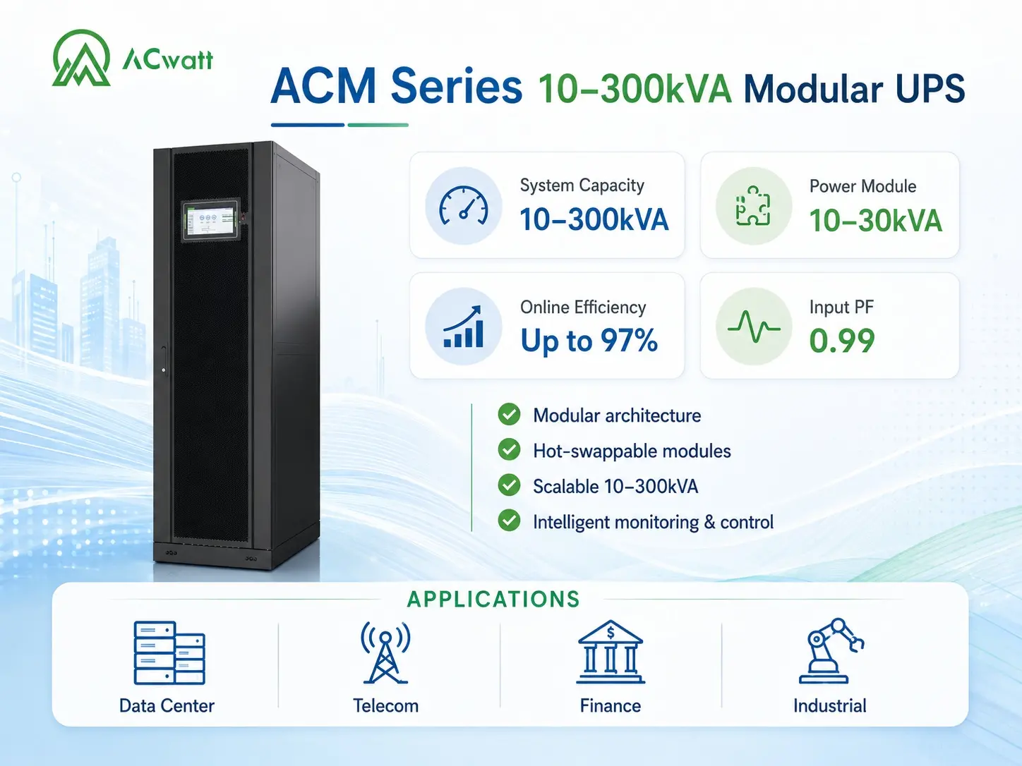 ACM Series 10&ndash;300 kVA Modular UPS