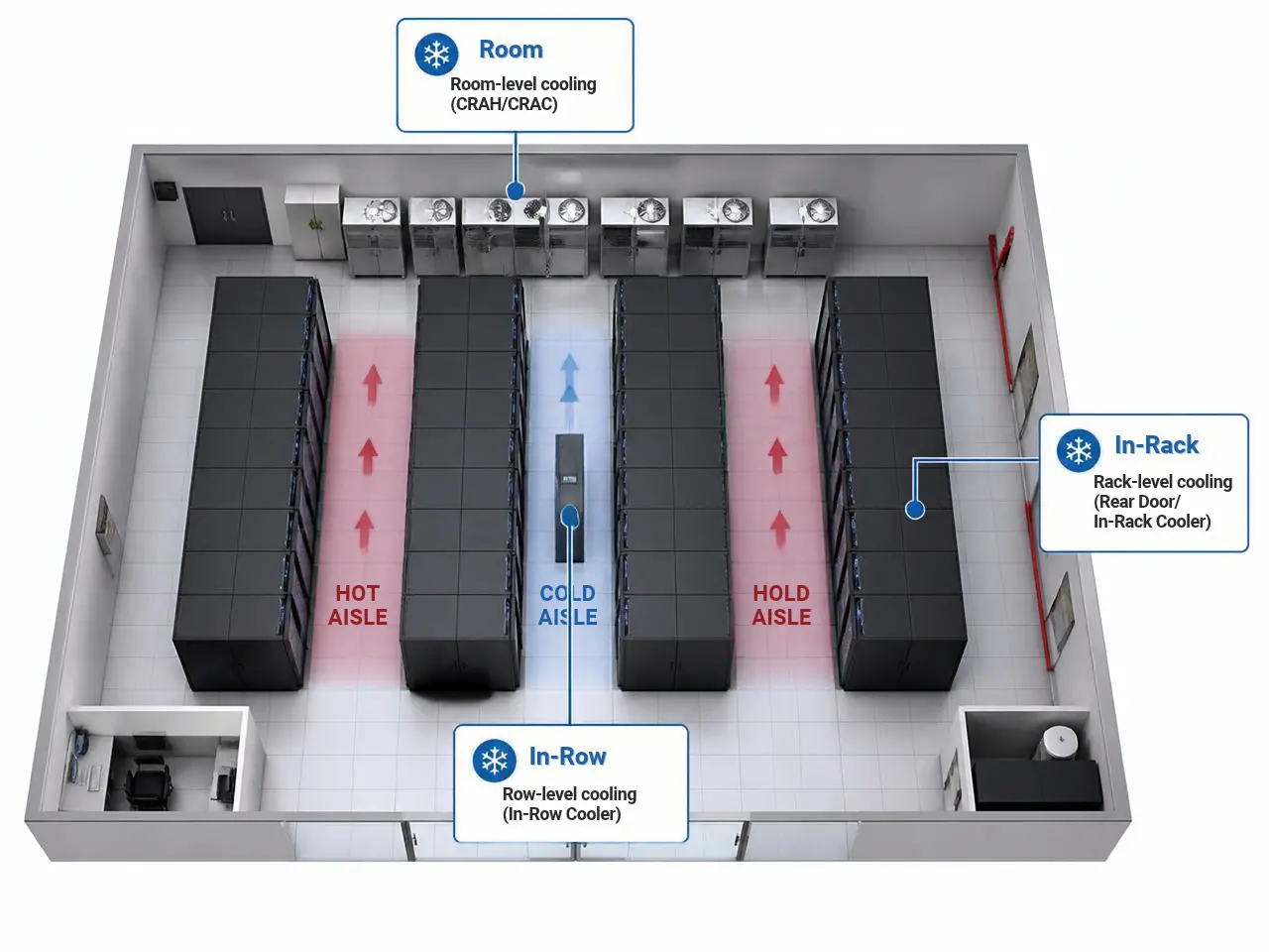 White Paper : In-Row vs. In-Rack vs. Room Cooling &mdash; Choosing the Right Precision Cooling for AI Density